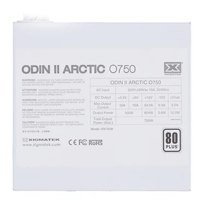 POWER SUPPLY XIGMATEK ODIN II ARCTIC O750 750W 80PLUS (WHITE)