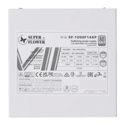 POWER SUPPLY SUPER FLOWER LEADEX VII PLATINUM PRO 1000W 80 PLUS PLATINUM WHITE