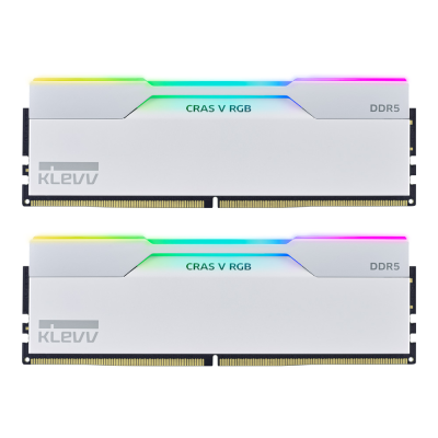 PC DDR5 48GB/6400MHz (24GB*2) WHITE KLEVV CRAS V RGB GAMING OC (KD5KGUD80-64A320J)