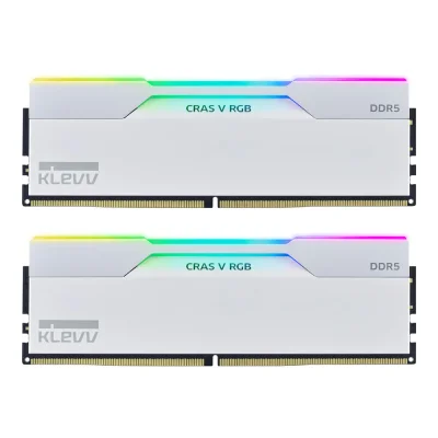 PC DDR5 32GB/6400MHz (16GB*2) WHITE KLEVV CRAS V RGB GAMING (KD5AGUA80-64B300J)
