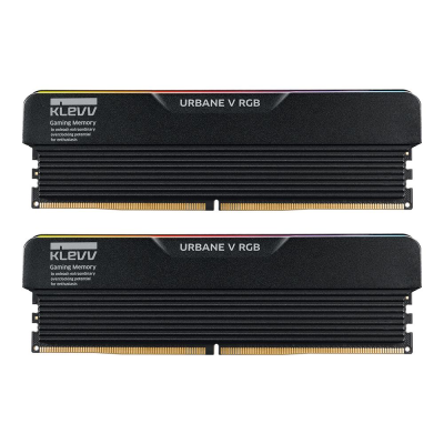 PC DDR5 32GB/6000MHz (16GB*2) BLACK KLEVV URBANE V RGB GAMING OC (KD5AGUA80-60B280V)