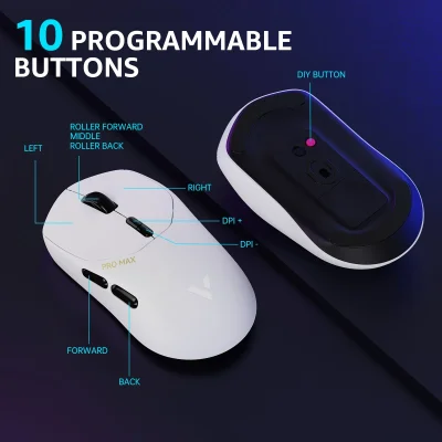 RAPOO W/L MOUSE VT1PRO MAX BLACK/WHITE