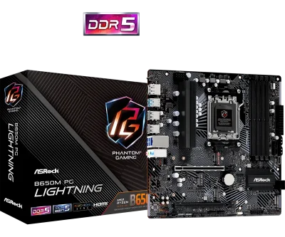 ASROCK MOTHERBOARD B650M PG LIGHTNING AM5 (90-MXBMV0-A0UAYZ)