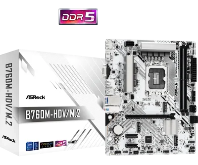 ASROCK MOTHERBOARD B760M HDV/M.2 (90-MXBMJ0-A0UAYZ)