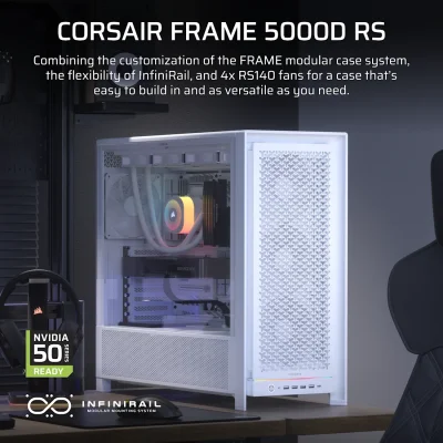 CASE CORSAIR FRAME 5000D AIRFLOW TEMPERD GLASS/WHITE (CC-9011308-WW)
