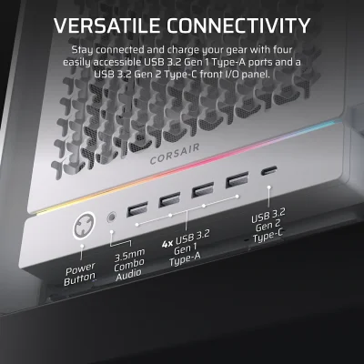 CASE CORSAIR FRAME 5000D AIRFLOW TEMPERD GLASS/WHITE (CC-9011308-WW)