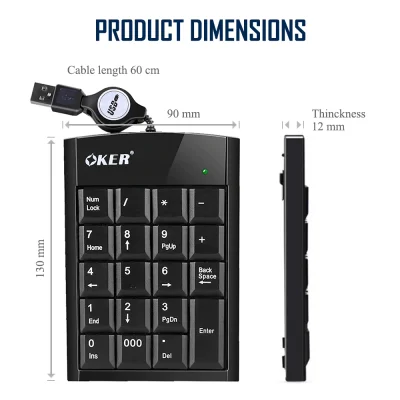 NUMERIC K/B OKER (KP-2017) SUPER SLIM MINI KEYPAD NUMERIC K/B OKER (KP-2017) SUPER SLIM MINI KEYPAD