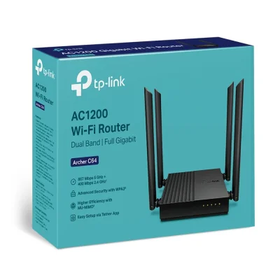 TP-LINK AC1200 MESH WI-FI ROUTER FULL GIGABIT MU-MIMO (ARCHER C64)