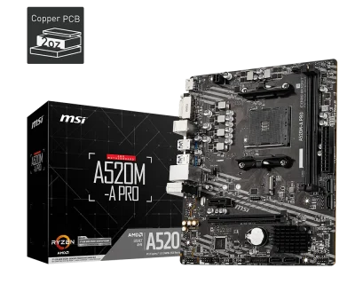 MSI MAINBOARD (AM4) DDR4 (A520M-A-PRO)