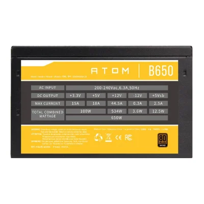 POWER SUPPLY ANTEC ATOM B650  80 PLUS BRONZE