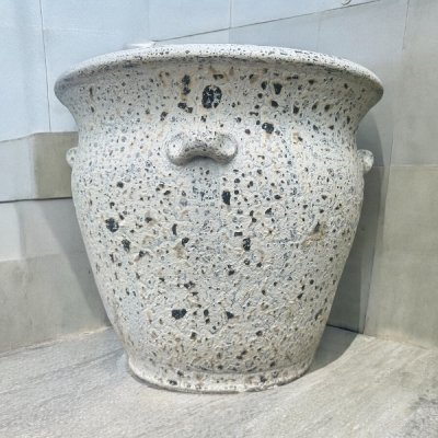 Flowerpot กระถางดินเผาทรงอ่างอ้วนปากบาน มีหู 4 หู ขนาด 33 x 30 cm.