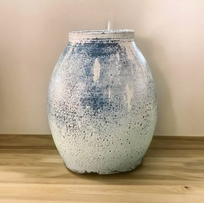 Vase แจกันดินเผาทรงไหปากตัดจิ๋ว ขนาด 18 x 23 cm.