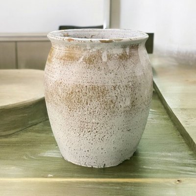 Flowerpot กระถางดินเผาทรงตรงเล็กปากบาน ขนาด 20 x 24 cm.