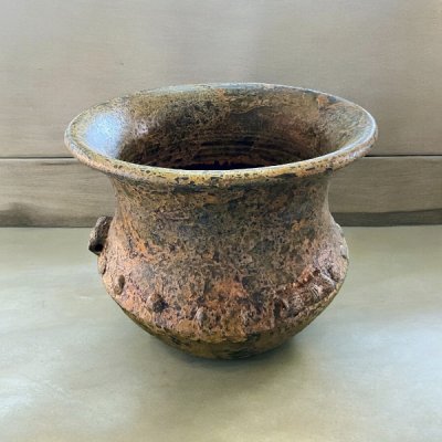 Bali-style Terracotta Basin with Three Handles – Size: 40 x 40 cm