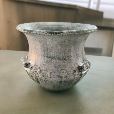 Basin อ่างดินเผาทรงบาหลี มีหู 3 หู ขนาด 40 x 40 cm.