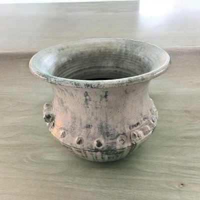 Bali-style Terracotta Basin with Three Handles – Size: 40 x 40 cm