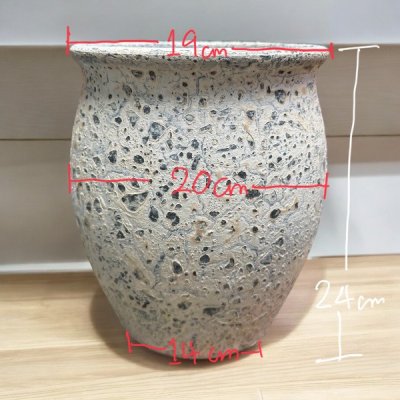 Flowerpot กระถางดินเผาทรงตรงเล็กปากบาน ขนาด 20 x 24 cm.