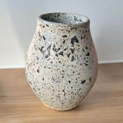 Vase แจกันดินเผาทรงไหปากตัดจิ๋ว ขนาด 18 x 23 cm.