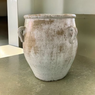 Flower pot กระถางดินเผาทรงโอ่งมีหู 3 หู ขนาด 26 x 30 cm.