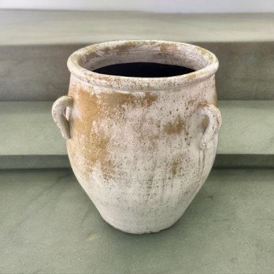 Flower pot กระถางดินเผาทรงโอ่งมีหู 3 หู ขนาด 26 x 30 cm.