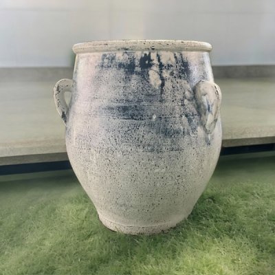 Flower pot กระถางดินเผาทรงโอ่งมีหู 3 หู ขนาด 26 x 30 cm.