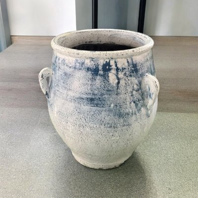 Flower pot กระถางดินเผาทรงโอ่งมีหู 3 หู ขนาด 26 x 30 cm.