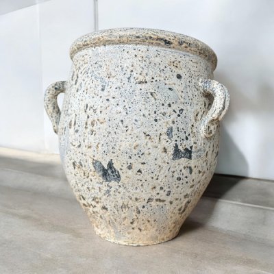 Flower pot กระถางดินเผาทรงโอ่งมีหู 3 หู ขนาด 26 x 30 cm.