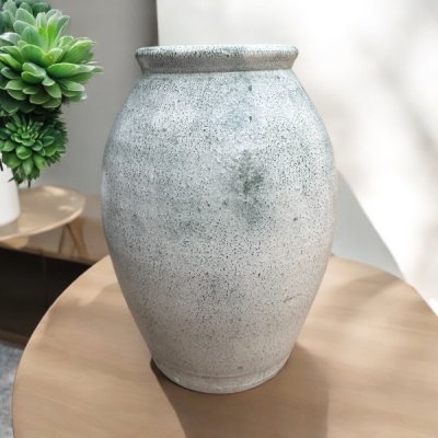 Vase แจกันดินเผาทรงไหเรียบ ขนาด 23 x 35 cm.