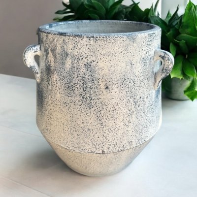 Flowerpot กระถางดินเผาก้นเหลี่ยม มีหู 3 หู ขนาด 28 x 31 cm.