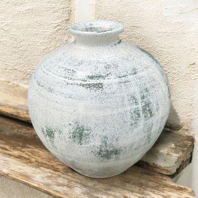 Vaseแจกันดินเผาทรงกลมปากเล็ก ขนาด 27 x 27 cm.