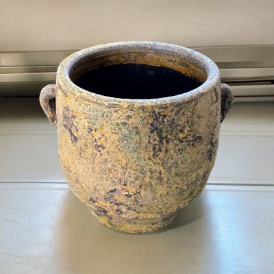 Flowerpot กระถางดินเผาก้นเหลี่ยม มีหู 3 หู ขนาด 28 x 31 cm.