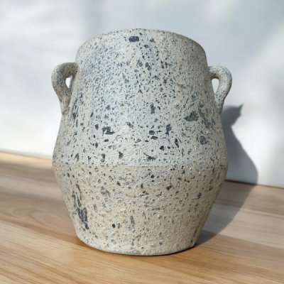 Flowerpot กระถางดินเผาก้นเหลี่ยม มีหู 3 หู ขนาด 28 x 31 cm.