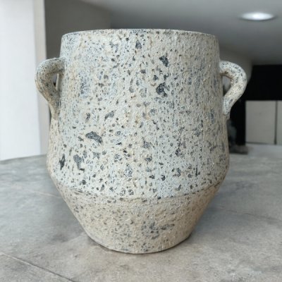 Flowerpot กระถางดินเผาก้นเหลี่ยม มีหู 3 หู ขนาด 28 x 31 cm.