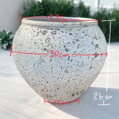 Flowerpot กระถางดินเผาทรงโอ่งเรียบ ขนาด 30 x 26 cm.