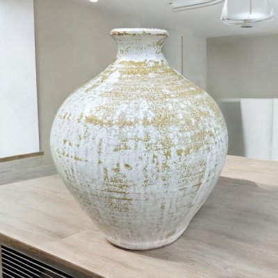 Vase แจกันดินเผาทรงคอสั้นปากเล็ก ขนาด 24 x 29 cm.