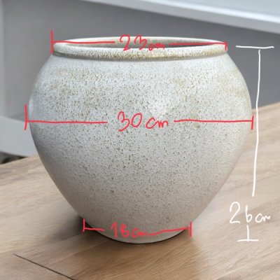 Flowerpot กระถางดินเผาทรงโอ่งเรียบ ขนาด 30 x 26 cm.