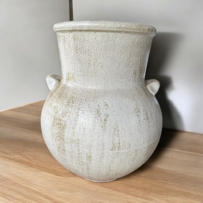 Flowerpot กระถางดินเผาทรงอ้วนคอตรง วินเทจสไตล์ มีหู 2 หู ขนาด 31 x 39 cm.