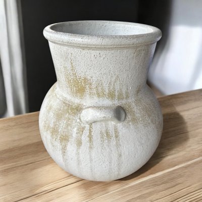 Flowerpot กระถางดินเผาทรงอ้วนคอตรง วินเทจสไตล์ มีหู 2 หู ขนาด 31 x 39 cm.