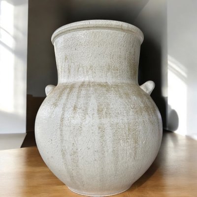 Flowerpot กระถางดินเผาทรงอ้วนคอตรง วินเทจสไตล์ มีหู 2 หู ขนาด 31 x 39 cm.