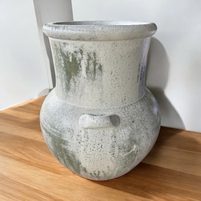 Flowerpot กระถางดินเผาทรงอ้วนคอตรง วินเทจสไตล์ มีหู 2 หู ขนาด 31 x 39 cm.