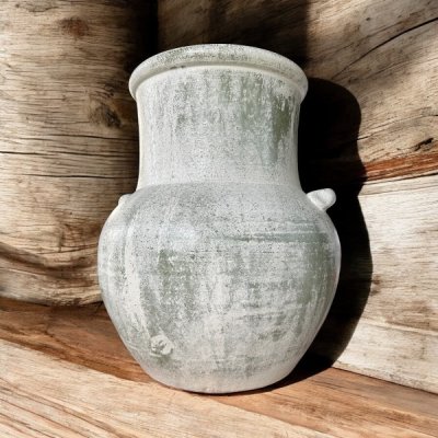 Flowerpot กระถางดินเผาทรงอ้วนคอตรง วินเทจสไตล์ มีหู 2 หู ขนาด 31 x 39 cm.