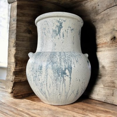 Flowerpot กระถางดินเผาทรงอ้วนคอตรง วินเทจสไตล์ มีหู 2 หู ขนาด 31 x 39 cm.