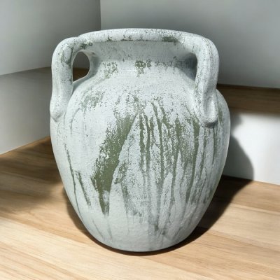 Flowerpot กระถางโอ่งกินเผาโบราณ วินเทจสไตล์ มีหู 4 หู ขนาด 32 x 36 cm.