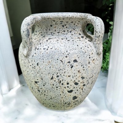 Flowerpot กระถางโอ่งกินเผาโบราณ วินเทจสไตล์ มีหู 4 หู ขนาด 32 x 36 cm.