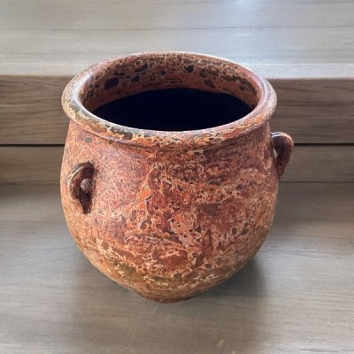 Flowerpot กระถางดินเผาทรงโอ่ง มีหู 3 หู ขนาด 42 x 48 cm.