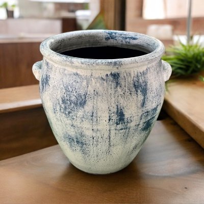 Flowerpot กระถางดินเผาติดหูเชือก 2 หู ขนาด 37 x 38 cm.