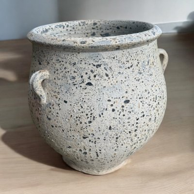 Flowerpot กระถางดินเผาทรงโอ่ง มีหู 3 หู ขนาด 42 x 48 cm.