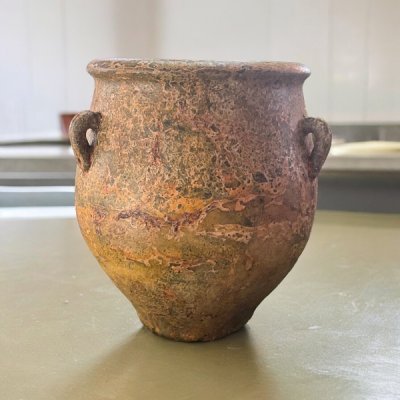 Flowerpot กระถางดินเผาทรงโอ่ง มีหู 3 หู ขนาด 42 x 48 cm.