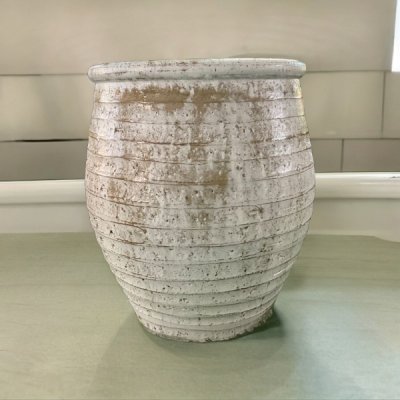 Flowerpot กระถางดินเผาทรงโอ่งลายคอตาล ขนาด 24 x 28 cm.