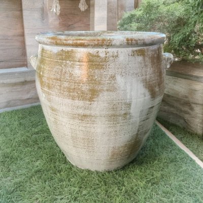 Flowerpot กระถางดินเผาติดหูเชือก 2 หู ขนาด 37 x 38 cm.